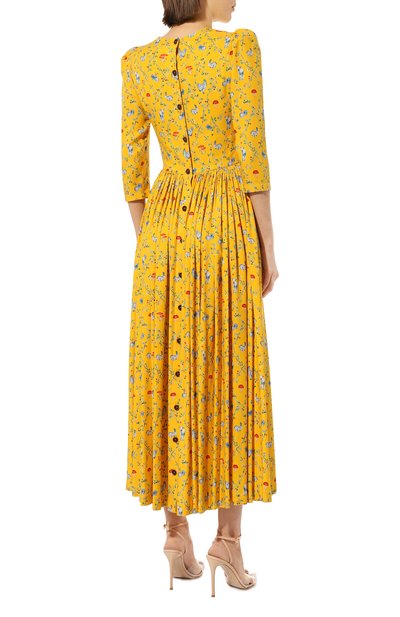 Платье из вискозы ULYANA SERGEENKO желтого цвета по цене 95000 руб., арт. ABM001CLASS (1975т22), фото 4 Платье из вискозы ULYANA SERGEENKO, арт. ABM001CLASS (1975т22), фото 4