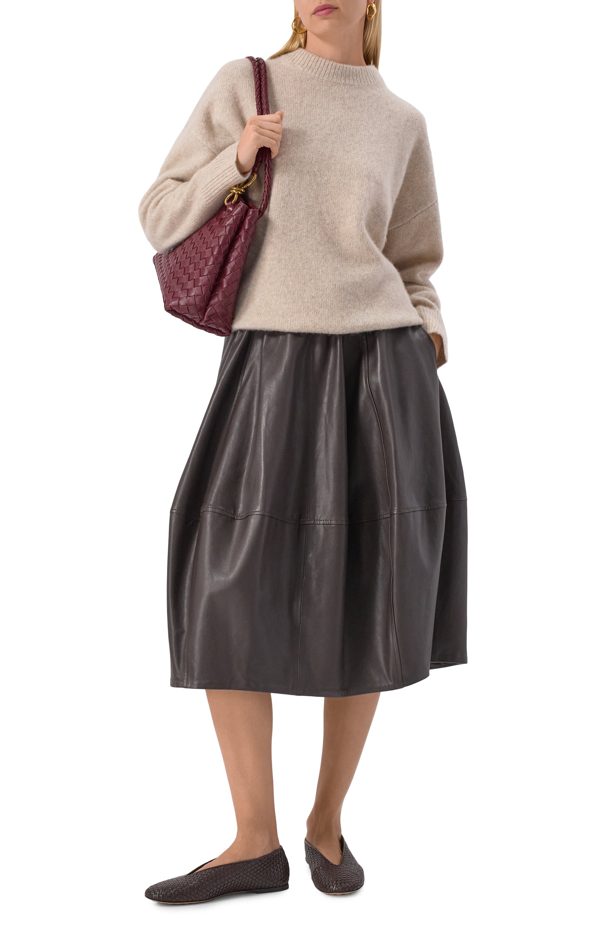 Кожаные балетки rosa BOTTEGA VENETA, арт. 837887/V4VE0, фото 2