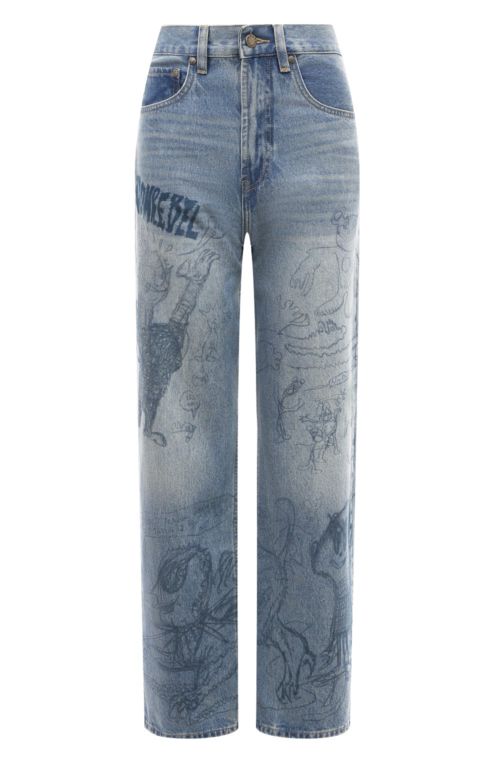 Джинсы DOMREBEL синего цвета по цене 49950 руб., арт. H0MEW0RK JEANS/B00TCUT JEANS (26-36), фото 1 Джинсы DOMREBEL, арт. H0MEW0RK JEANS/B00TCUT JEANS (26-36), фото 1
