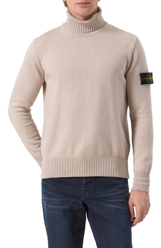Хлопковая водолазка Stone Island 8115505A2 Бежевый  8115505A2 Фото 3