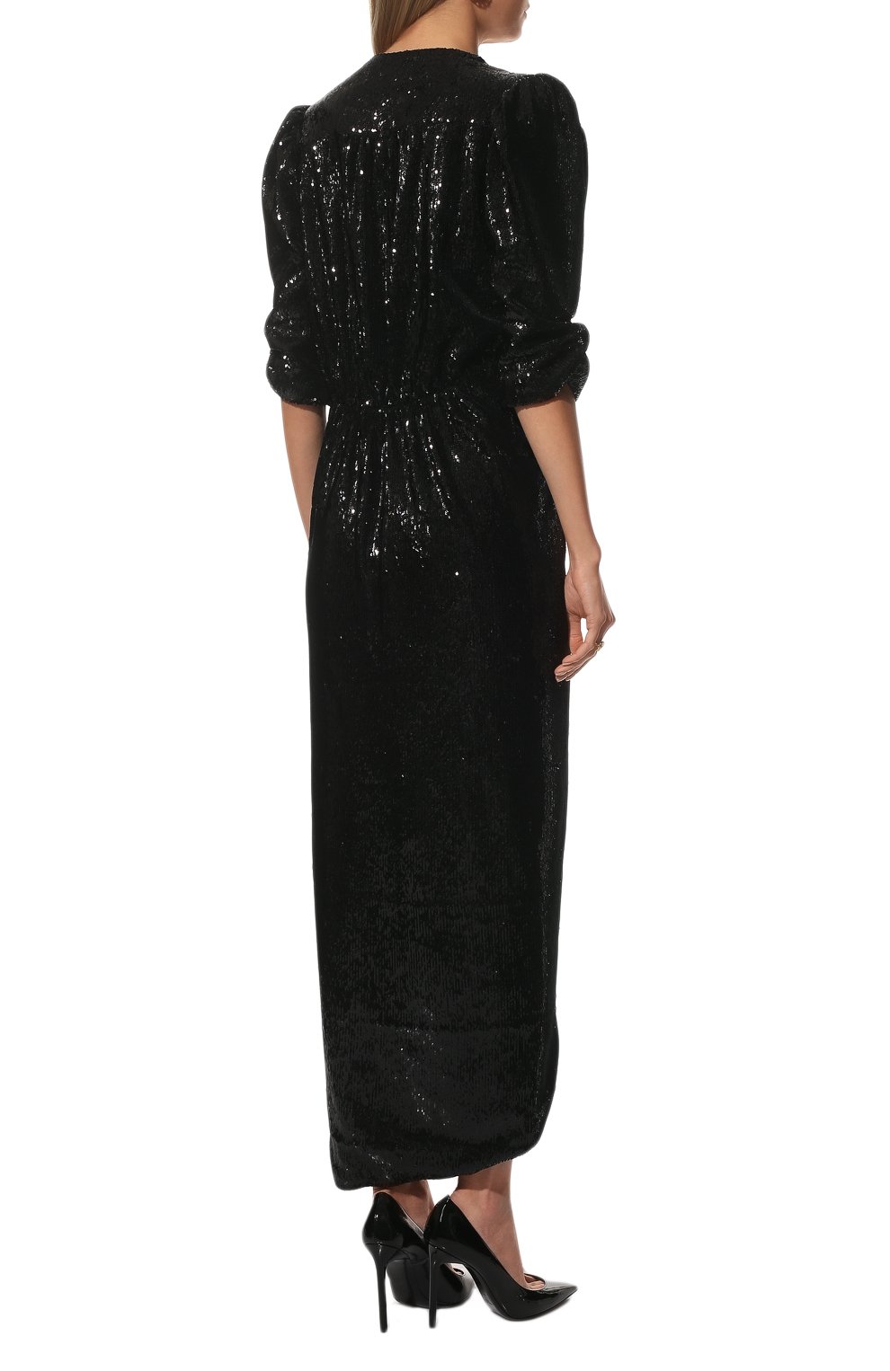 Платье с отделкой пайетками LANVIN черного цвета по цене 338000 руб., арт. RW-DR0095-5140-P22, фото 4 Платье с отделкой пайетками LANVIN, арт. RW-DR0095-5140-P22, фото 4