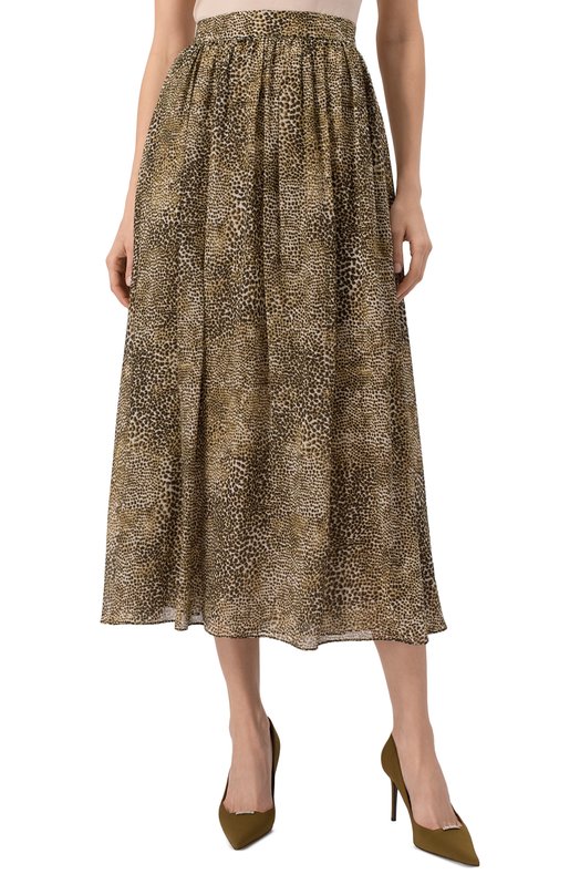 Юбка из вискозы и шелка Elie Saab SK157PS25 Леопардовый  SK157PS25 Фото 3