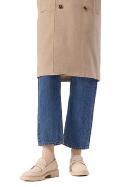Женские замшевые лоферы GIANVITO ROSSI светло-бежевого цвета, арт. G25283.20G0M.SUEM0US | Фото 3 (Каблук высота: Низкий; Материал сплава: Проставлено; Драгоценные камни: Проставлено; Материал внутренний: Натуральная кожа; Материал внешний: Натуральная кожа, Замша; Подошва: Платформа)
