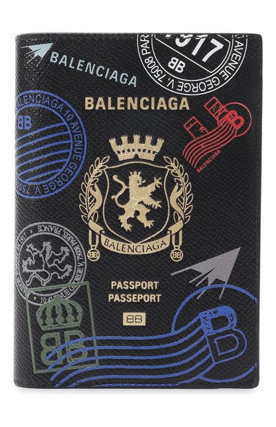 Мужской кожаная обложка для паспорта BALENCIAGA, арт. 787742/2ACGU