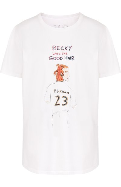 Женская хлопковая футболка с круглым вырезом и принтом UNFORTUNATE PORTRAIT, арт. BECKY WITH THE G00D HAIR/SS TEE