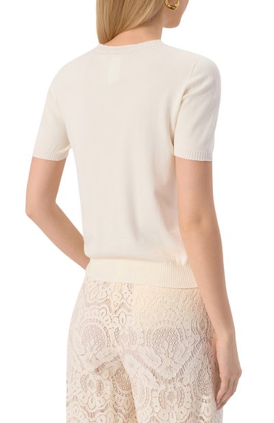 Топ из вискозы TWINSET молочного цвета по цене 19650 руб., арт. 251TP3430, фото 4 Топ из вискозы TWINSET, арт. 251TP3430, фото 4