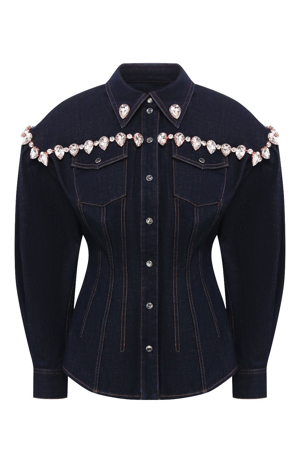Джинсовая рубашка DOLCE & GABBANA темно-синего цвета по цене 220500 руб., арт. F5L87Z/G899X, фото 1 Джинсовая рубашка DOLCE & GABBANA, арт. F5L87Z/G899X, фото 1