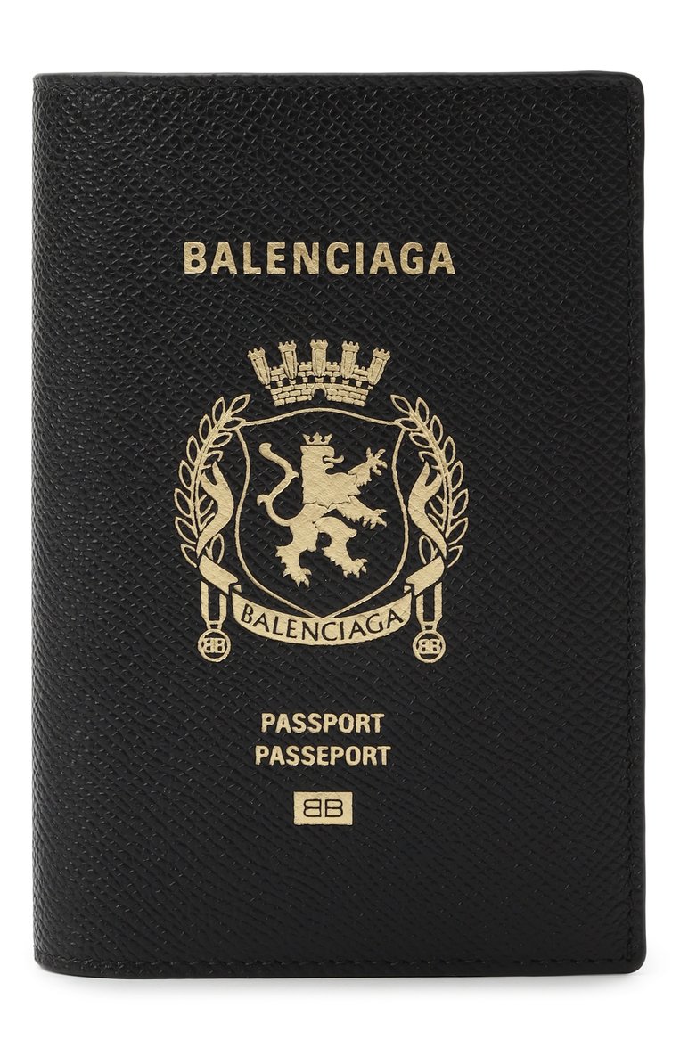 Мужской кожаная обложка для паспорта BALENCIAGA черного цвета, арт. 787742/2AA3R | Фото 1 (Нос: Не проставлено; Материал: Натураль�ная кожа; Автоматизация состава: Проставлено; Кросс-КТ: обложки и футляры)