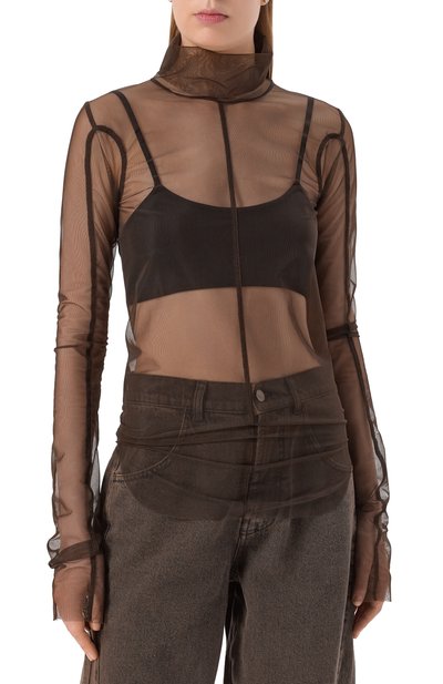 Топ ANDREA YA'AQOV коричневого цвета по цене 29950 руб., арт. 25WTUL37/NYL0N, фото 3 Топ ANDREA YA'AQOV, арт. 25WTUL37/NYL0N, фото 3