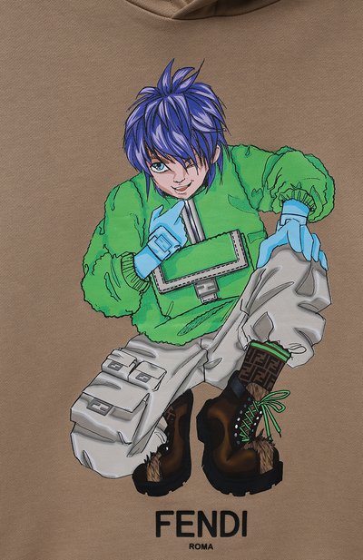 Хлопковое худи FENDI, арт. JMH176/5V0/8A-12+, фото 3