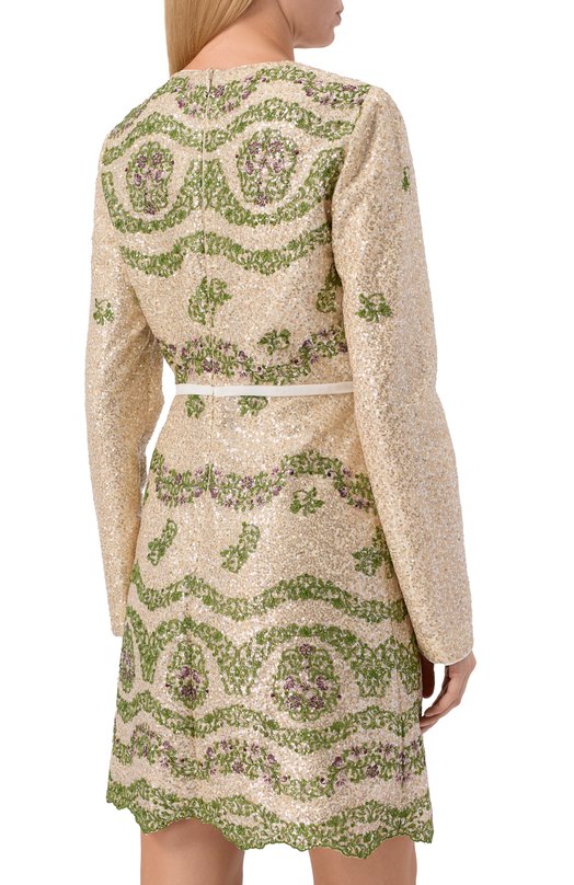 Платье с отделкой пайетками Giambattista Valli 25FWPVCA5160/35PAI Бежевый  25FWPVCA5160/35PAI Фото 4
