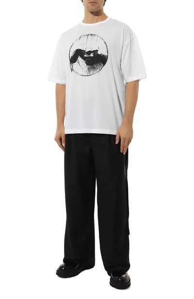 Хлопковая футболка ANN DEMEULEMEESTER, арт. 2402-M-JTS06-37-FA206-001, фото 3