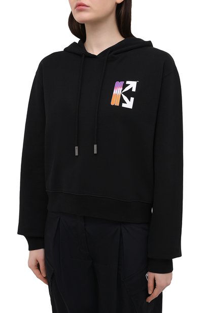 Хлопковое худи OFF-WHITE черного цвета по цене 56950 руб., арт. 0WBB016R21JER001, фото 3 Хлопковое худи OFF-WHITE, арт. 0WBB016R21JER001, фото 3