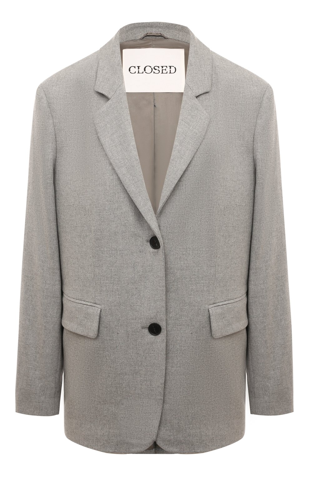 Жакет из вискозы и шерсти CLOSED светло-серого цвета по цене 55550 руб., арт. C97148-355-22, фото 1 Жакет из вискозы и шерсти CLOSED, арт. C97148-355-22, фото 1