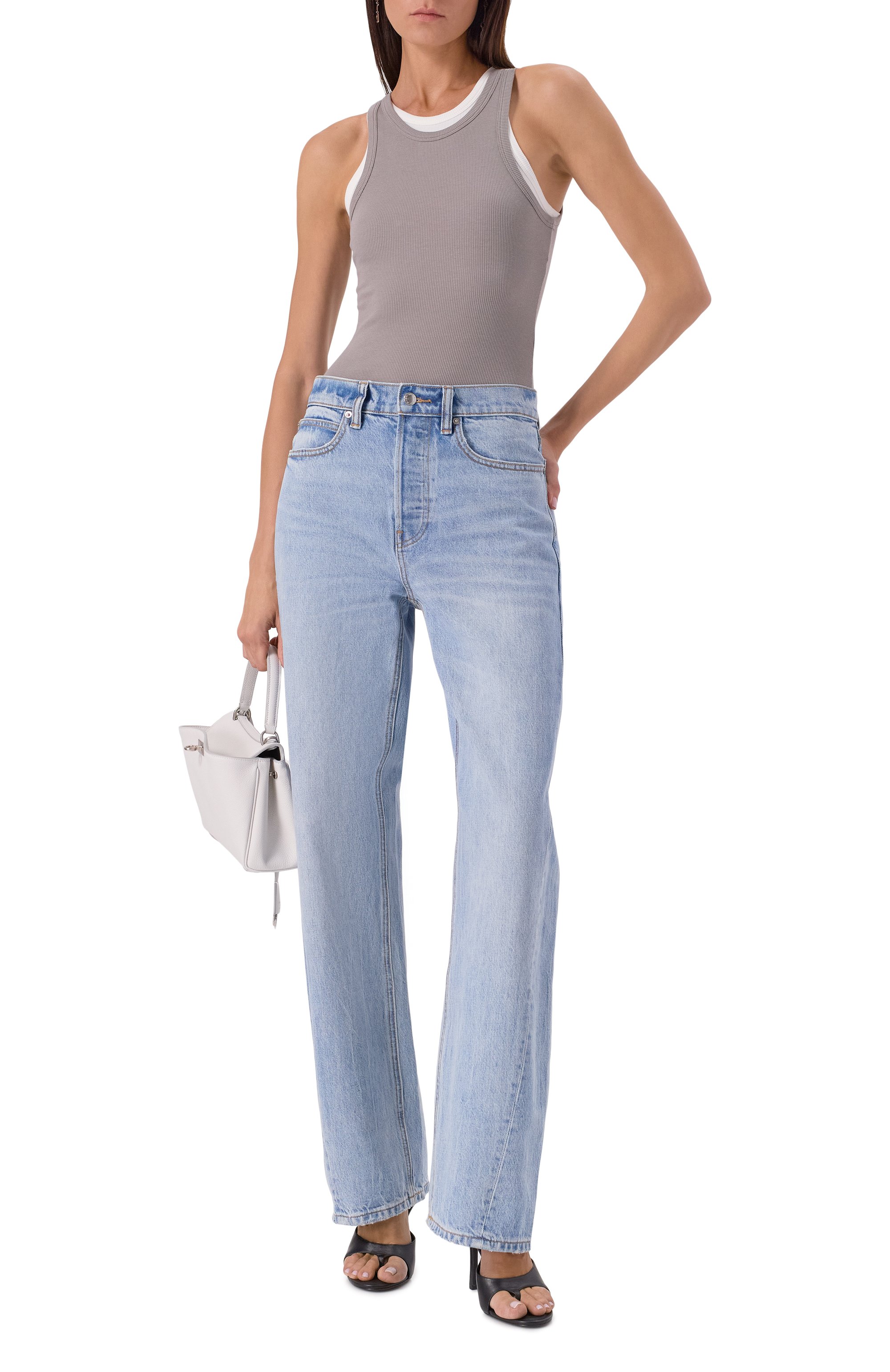 Боди из хлопка и вискозы ALAIA, арт. AA9B0382J085B, фото 2