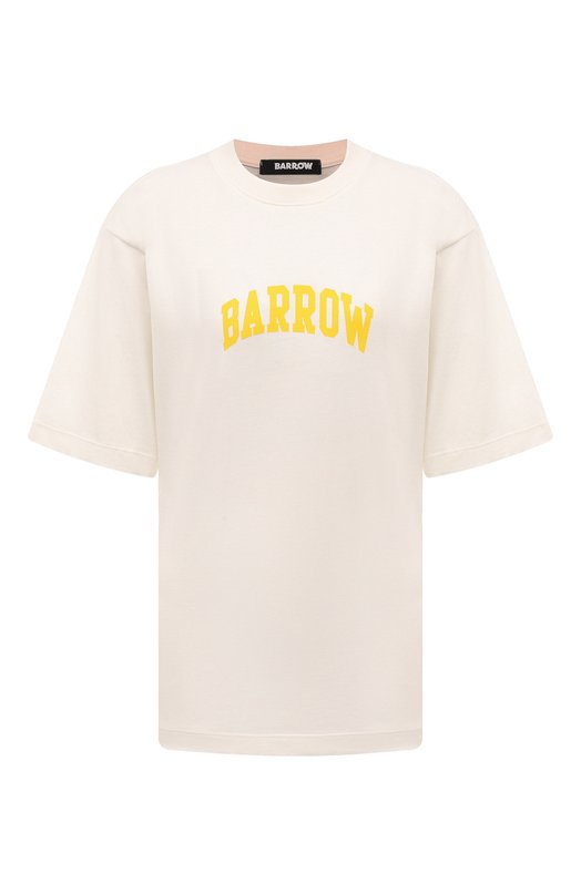 Хлопковая футболка Barrow F4BWW0TH067 Кремовый F4BWW0TH067