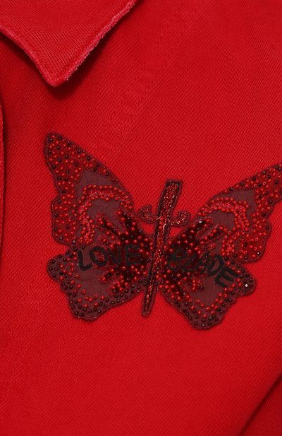 Укороченная джинсовая куртка с отделкой в виде бабочек VALENTINO, арт. PB3DC00R/4SK, фото 5