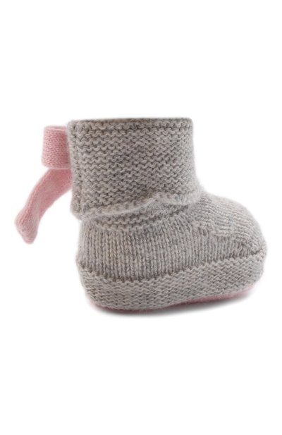 Кашемировые пинетки BABY T серого цвета по цене 6580 руб., арт. 21AIC873SA, фото 3 Кашемировые пинетки BABY T, арт. 21AIC873SA, фото 3