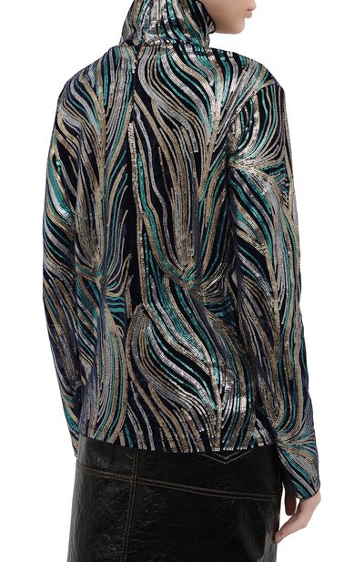 Водолазка с пайетками DRIES VAN NOTEN синего цвета по цене 78400 руб., арт. 202-11135-1316, фото 4 Водолазка с пайетками DRIES VAN NOTEN, арт. 202-11135-1316, фото 4