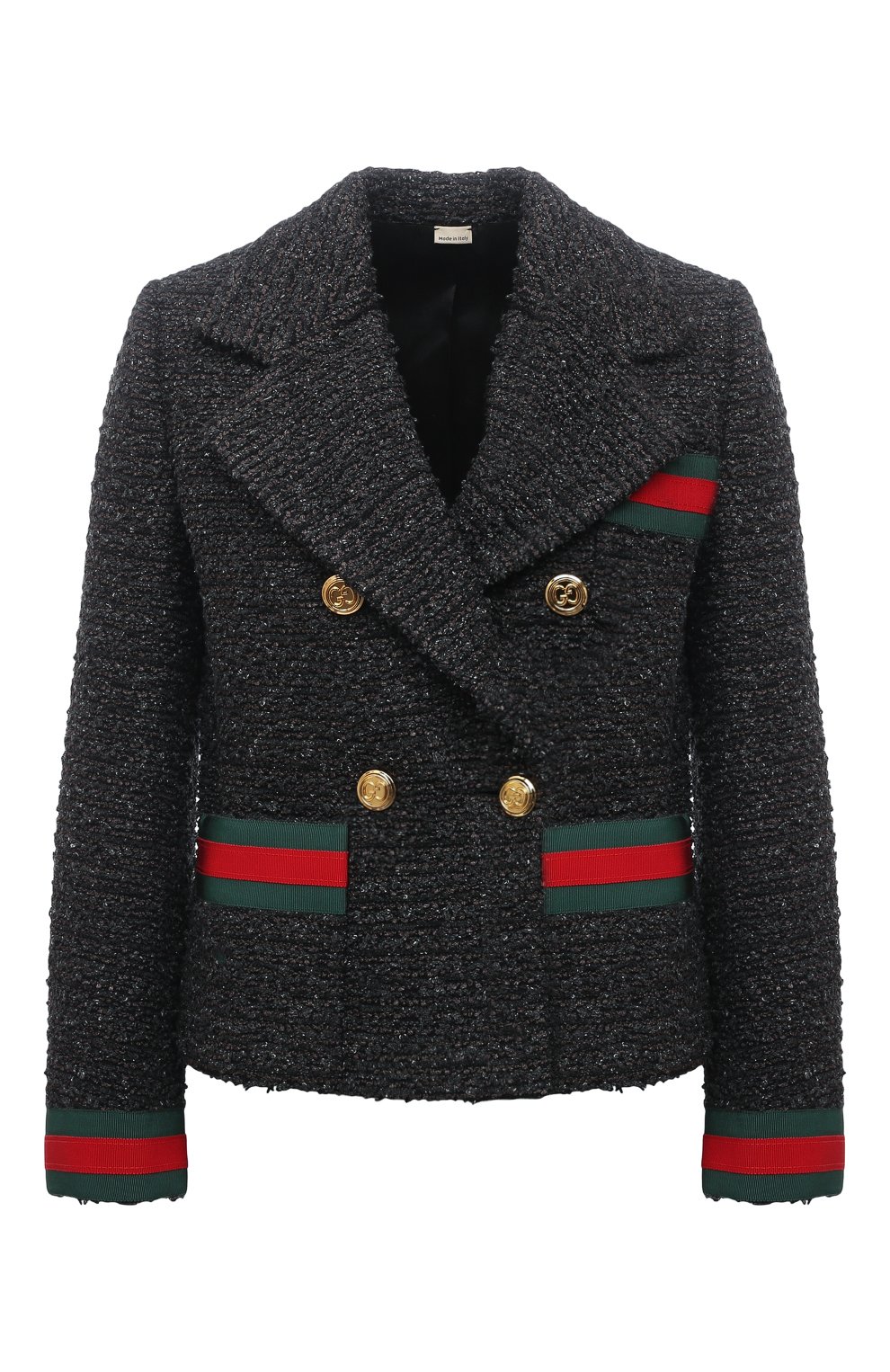 Двубортный жакет GUCCI темно-серого цвета по цене 285120 руб., арт. 674335/ZAHVT, фото 1 Двубортный жакет GUCCI, арт. 674335/ZAHVT, фото 1