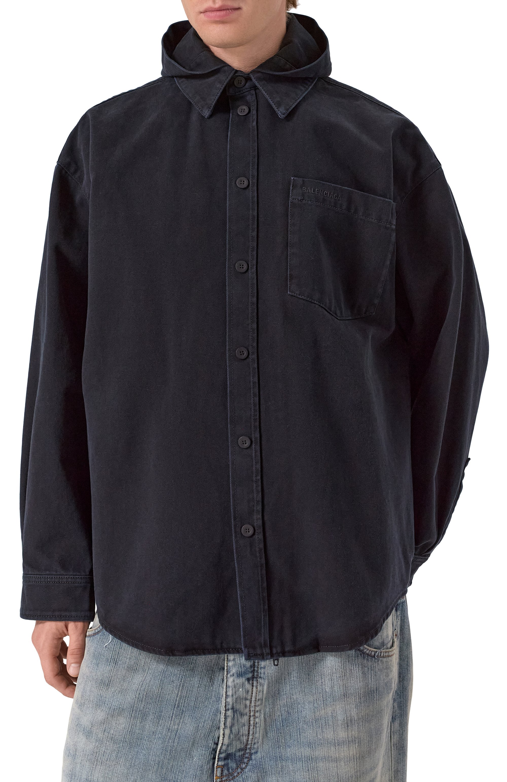 Джинсовая куртка-рубашка BALENCIAGA, арт. 814227/TNW11, фото 3
