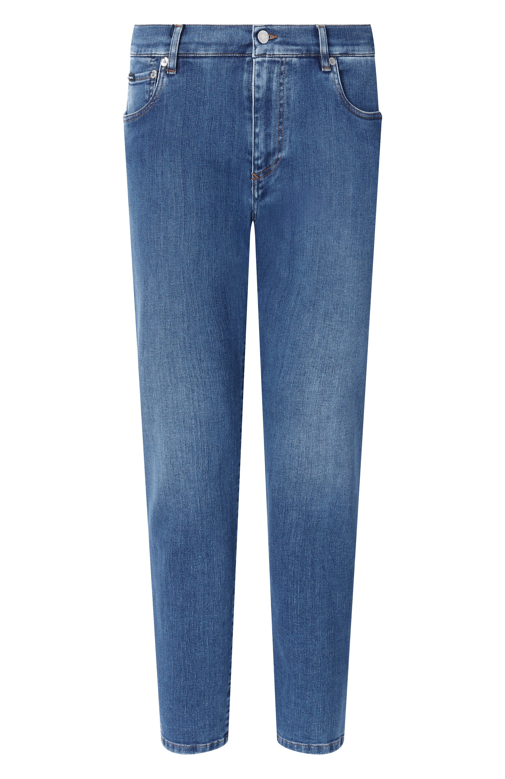 Джинсы slim DOLCE & GABBANA синего цвета по цене 96350 руб., арт. GY07CZ/G8MZ9, фото 1 Джинсы slim DOLCE & GABBANA, арт. GY07CZ/G8MZ9, фото 1