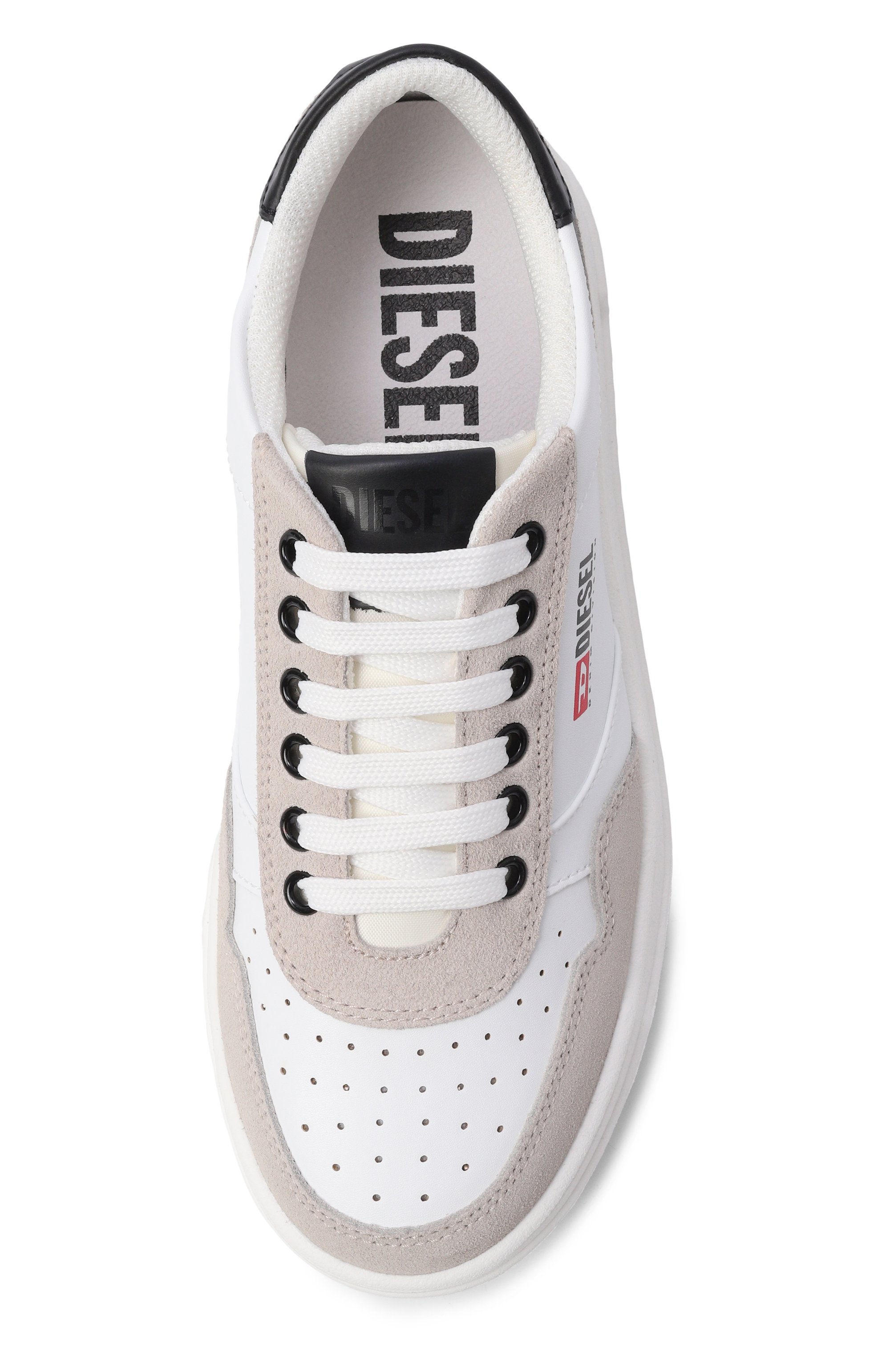 Кожаные кеды s-causcoun DIESEL белого цвета по цене 11950 руб., арт. BC1055/KF021_001, фото 4 Кожаные кеды s-causcoun DIESEL, арт. BC1055/KF021_001, фото 4