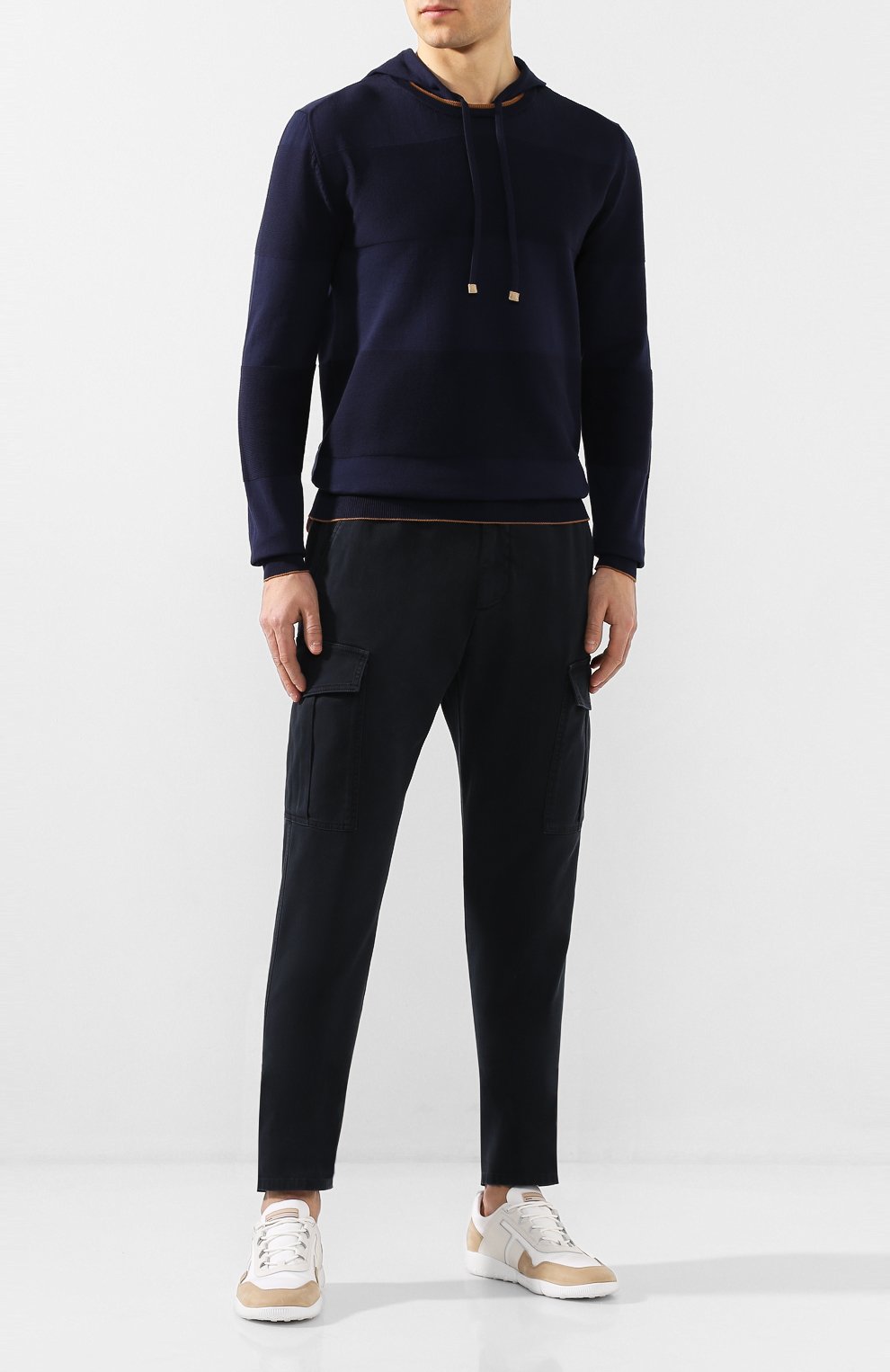 Хлопковые брюки-карго ELEVENTY PLATINUM темно-синего цвета по цене 20500 руб., арт. A75PANA03 TET0A001, фото 2 Хлопковые брюки-карго ELEVENTY PLATINUM, арт. A75PANA03 TET0A001, фото 2