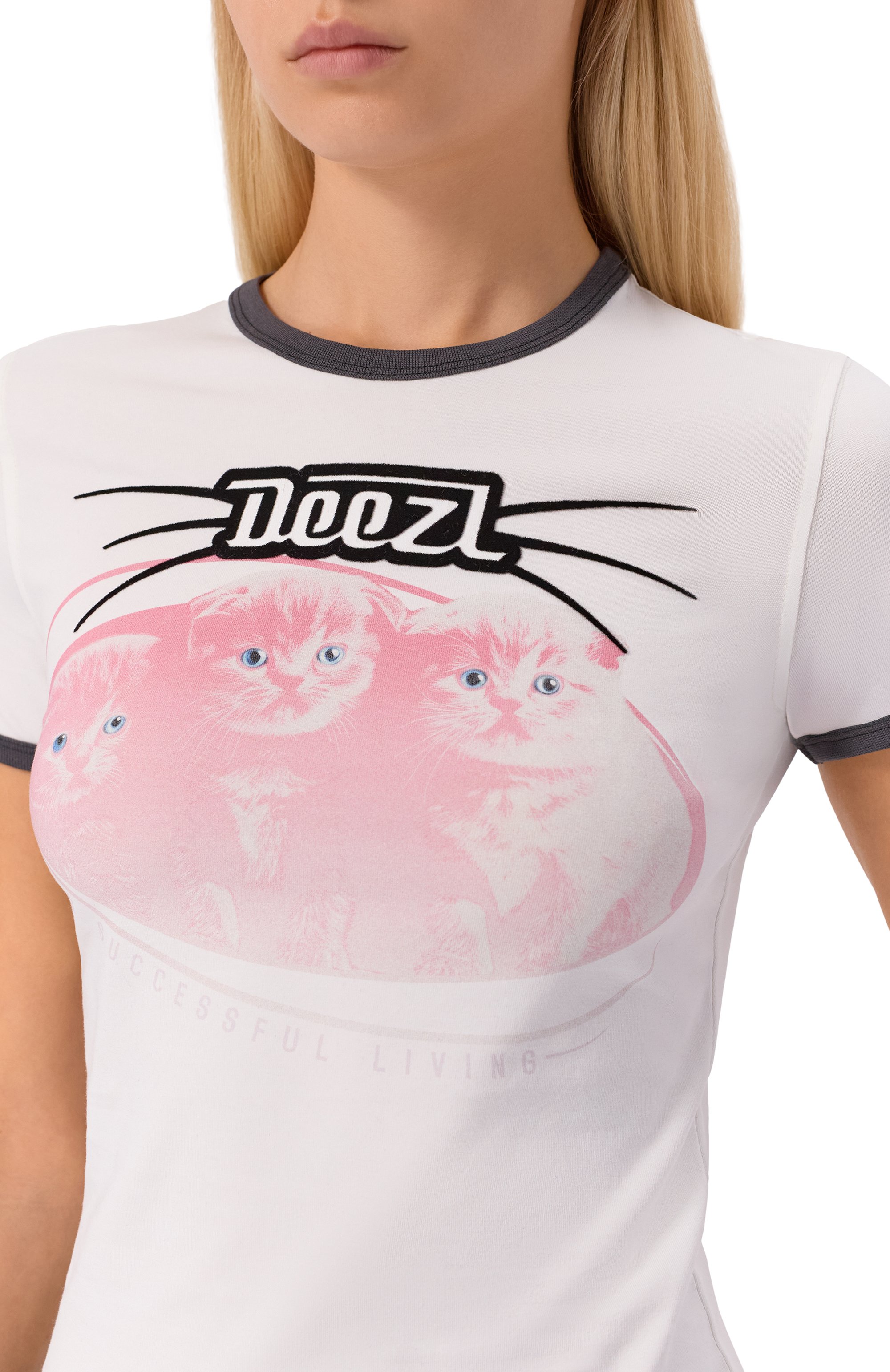 Хлопковая футболка t-uncuties DIESEL белого цвета по цене 14200 руб., арт. A19655/0HQAH, фото 5 Хлопковая футболка t-uncuties DIESEL, арт. A19655/0HQAH, фото 5