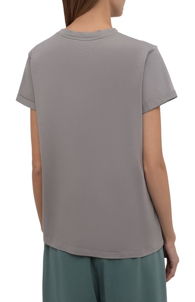 Хлопковая футболка SEVEN LAB серого цвета по цене 7520 руб., арт. T-MNC G021 grey, фото 4 Хлопковая футболка SEVEN LAB, арт. T-MNC G021 grey, фото 4