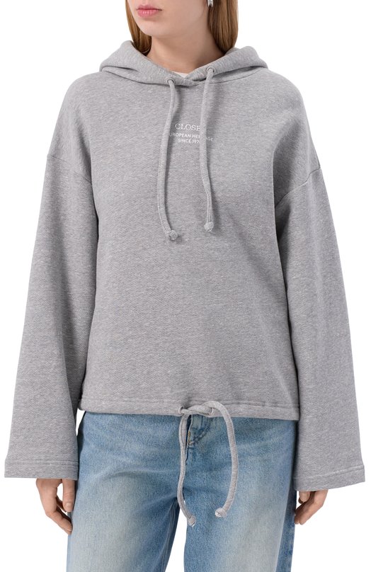 Хлопковое худи Closed C95758-47M-PR Серый  C95758-47M-PR Фото 3