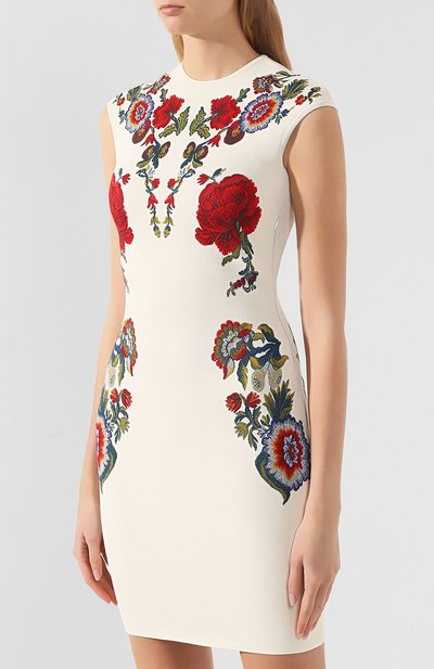 Платье из смеси шелка и вискозы ALEXANDER MCQUEEN, арт. 571659/Q1WVY, фото 3