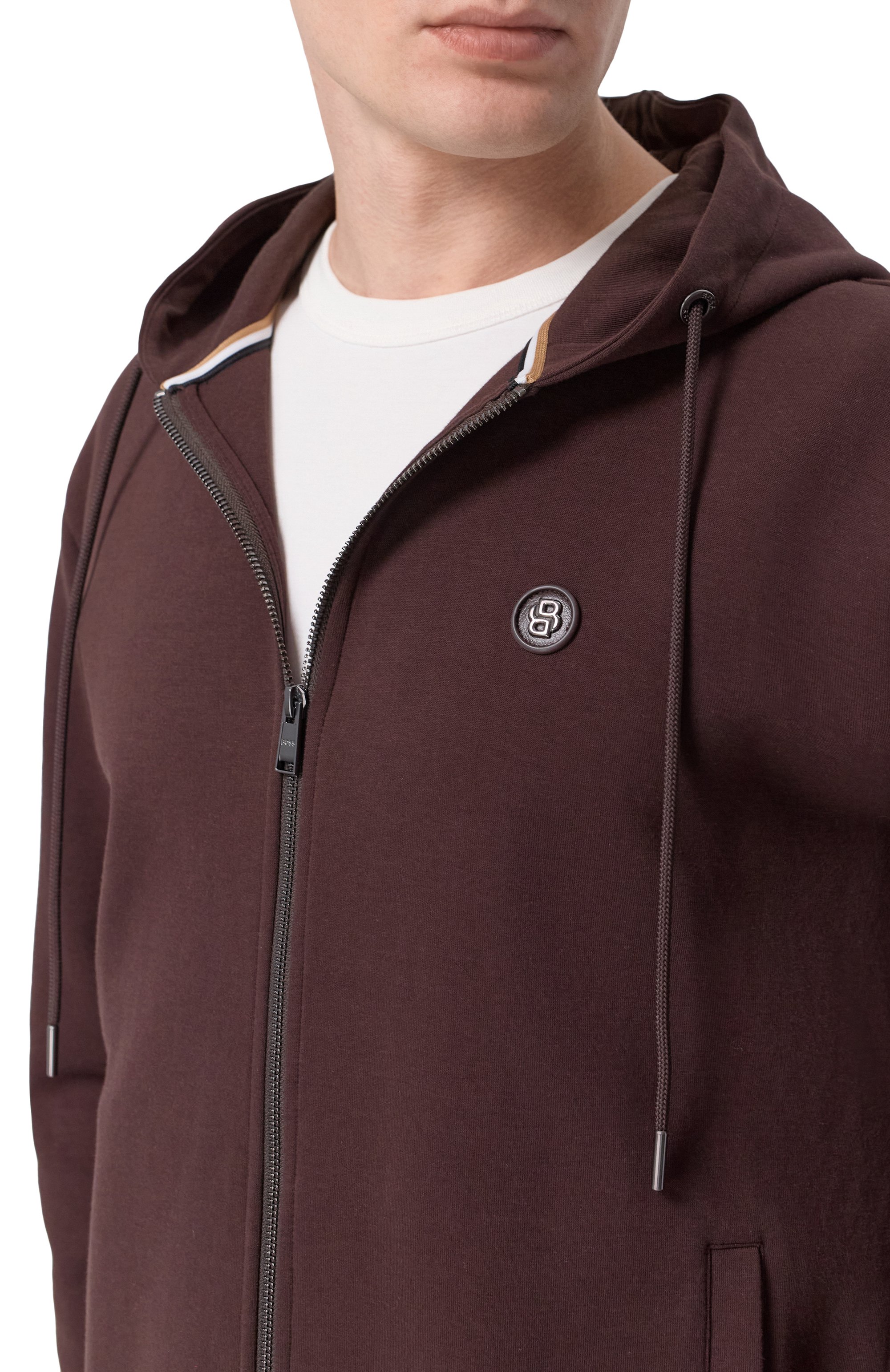 Хлопковая толстовка BOSS темно-коричневого цвета по цене 34950 руб., арт. 50555851, фото 5 Хлопковая толстовка BOSS, арт. 50555851, фото 5