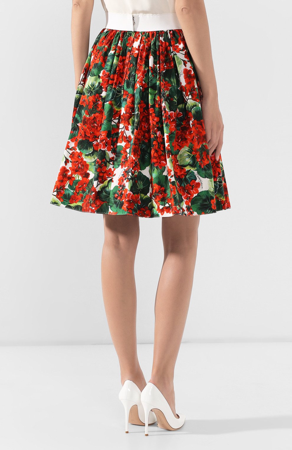 Хлопковая юбка DOLCE & GABBANA красного цвета по цене 67950 руб., арт. F4B00T/HS5CL, фото 4 Хлопковая юбка DOLCE & GABBANA, арт. F4B00T/HS5CL, фото 4