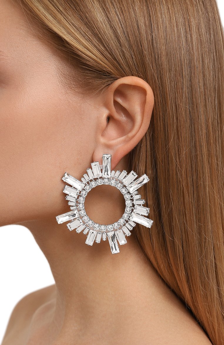Женские серьги AMINA MUADDI белого цвета, арт. BEGUM EARRINGS | Фото 2 (Региональные ограничения белый список (Axapta Mercury): Не проставлено; Нос: Не проставлено; Материал: Металл, Стекло)