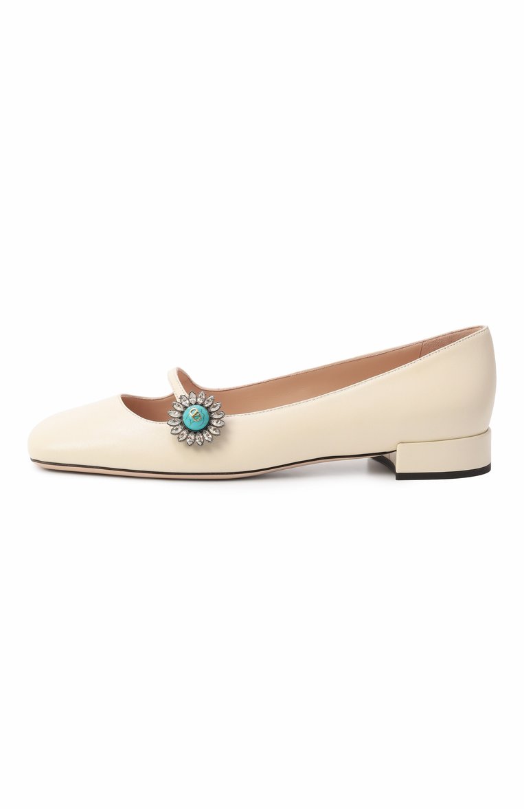 Женские кожаные балетки preshoes VALENTINO кремового цвета, арт. 6W2S0LL7/DHS | Фото 4 (Материал внутренний: Натуральная кожа; Материал внешний: Натуральная кожа; Подошва: Плоская; Каблук высота: Низкий)