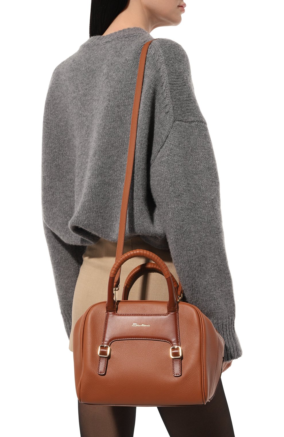 Сумка SANTONI коричневого цвета по цене 119500 руб., арт. DFBBA2418DB-HST4N01, фото 2 Сумка SANTONI, арт. DFBBA2418DB-HST4N01, фото 2