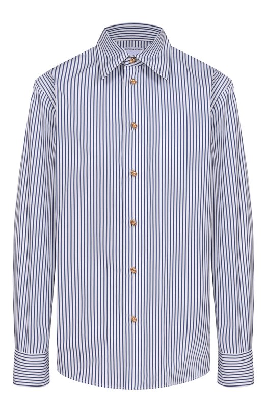 Хлопковая рубашка Bottega Veneta 838420/V2FB0 Синий 838420/V2FB0