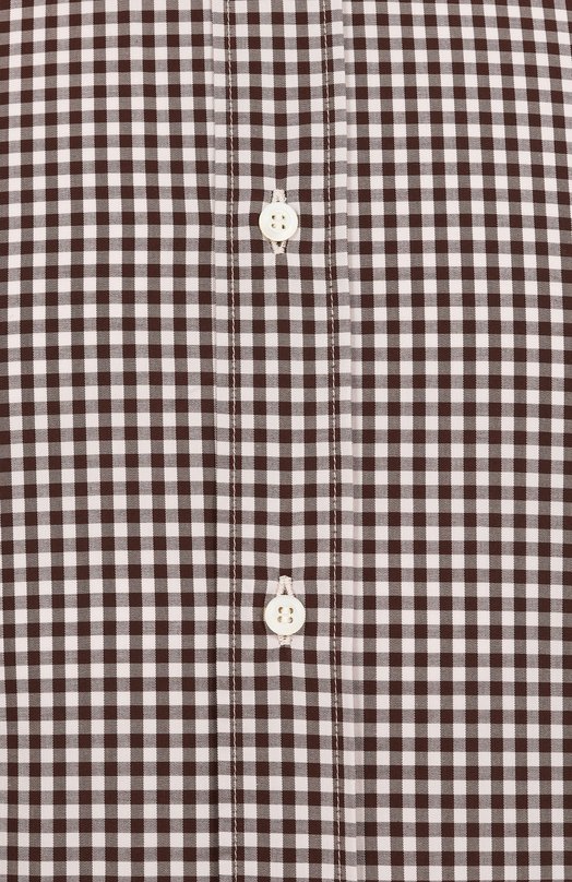 Хлопковая рубашка Brunello Cucinelli MY6471718 Коричневый  MY6471718 Фото 6