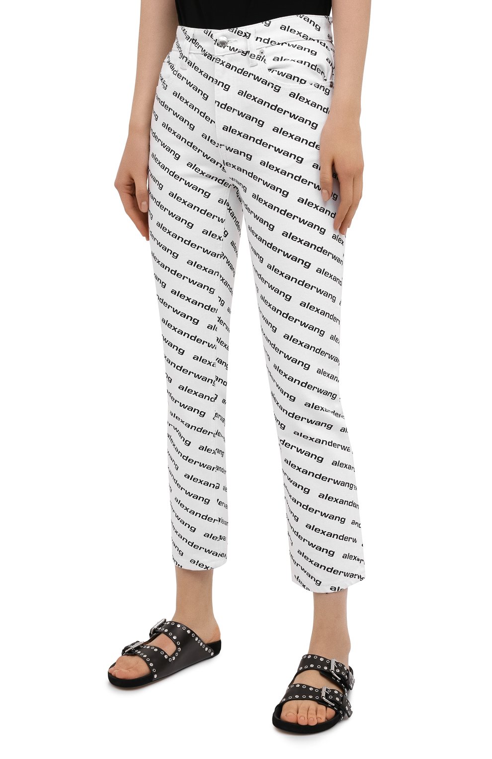 Джинсы ALEXANDER WANG черно-белого цвета по цене 59050 руб., арт. 4DC1214895, фото 3 Джинсы ALEXANDER WANG, арт. 4DC1214895, фото 3