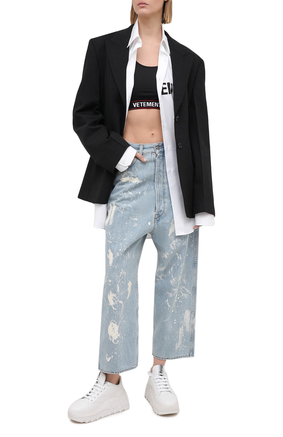 Топ VETEMENTS черного цвета по цене 22300 руб., арт. WE51T0100B 1332/BLACK, фото 2 Топ VETEMENTS, арт. WE51T0100B 1332/BLACK, фото 2