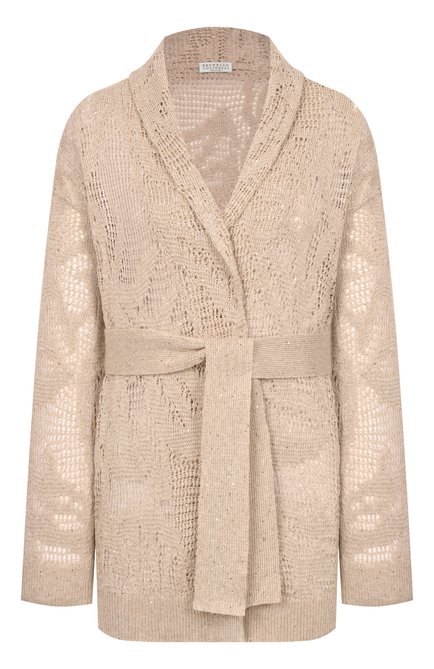 Женский кардиган изо льна и хлопка BRUNELLO CUCINELLI, арт. MDT771006
