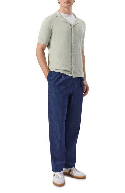 Рубашка изо льна и хлопка GRAN SASSO светло-зеленого цвета по цене 30850 руб., арт. 57184/18637, фото 2 Рубашка изо льна и хлопка GRAN SASSO, арт. 57184/18637, фото 2