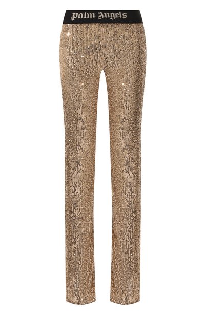Женские брюки с отделкой пайетками PALM ANGELS, арт. PWCA101F24FAB002