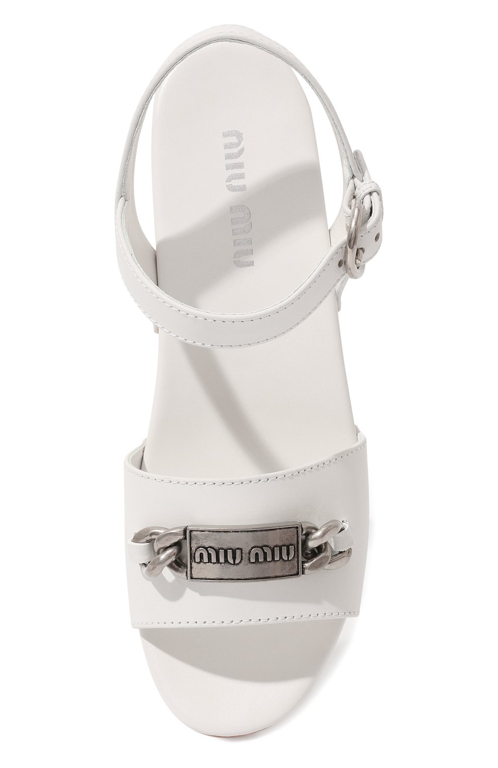 Кожаные босоножки MIU MIU, арт. 5Z714D-UZE-F0009-045, фото 6