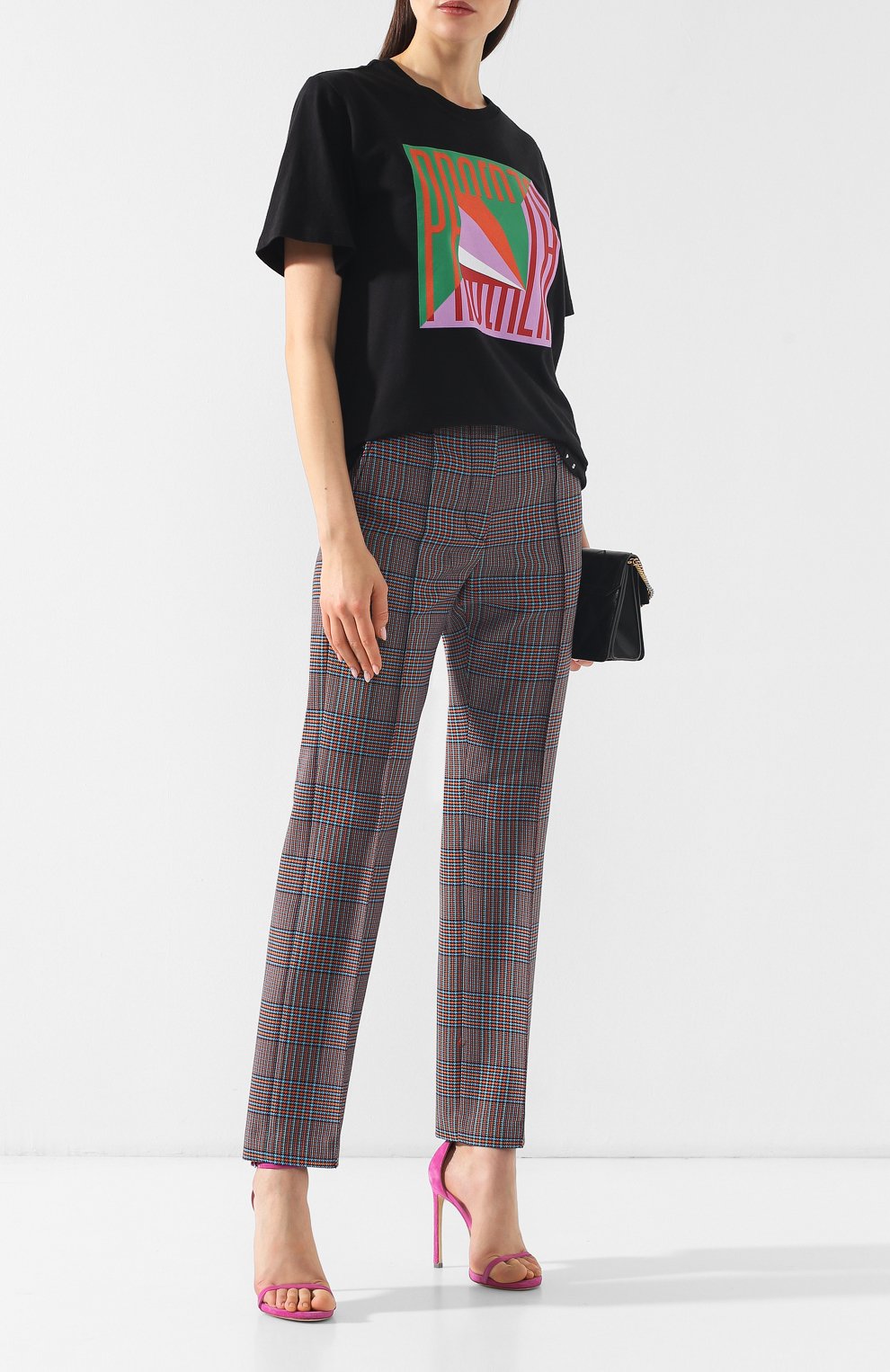 Хлопковая футболка PROENZA SCHOULER черного цвета по цене 14400 руб., арт. WL1914098-JCP110, фото 2 Хлопковая футболка PROENZA SCHOULER, арт. WL1914098-JCP110, фото 2
