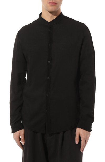 Рубашка из хлопка и шерсти TRANSIT черного цвета по цене 31950 руб., арт. CFUTRVU301, фото 3 Рубашка из хлопка и шерсти TRANSIT, арт. CFUTRVU301, фото 3