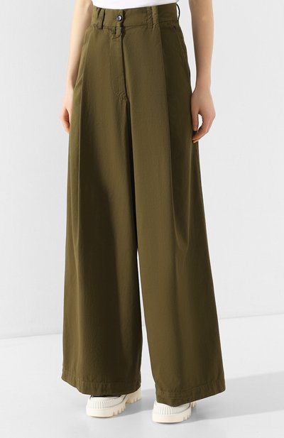 Хлопковые брюки DRIES VAN NOTEN хаки цвета по цене 37900 руб., арт. 201-30946-9291, фото 3 Хлопковые брюки DRIES VAN NOTEN, арт. 201-30946-9291, фото 3