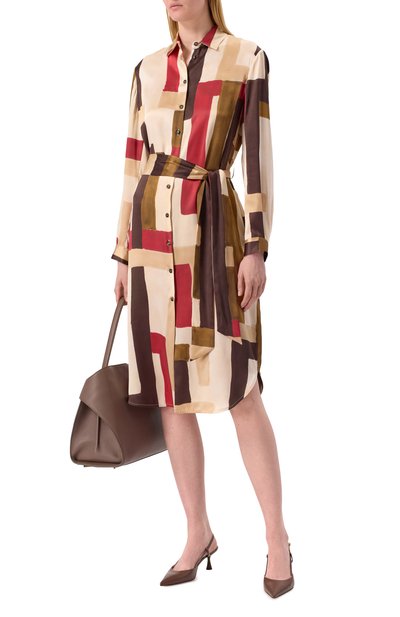 Атласное платье KITON, арт. D57304K0926E09, фото 2