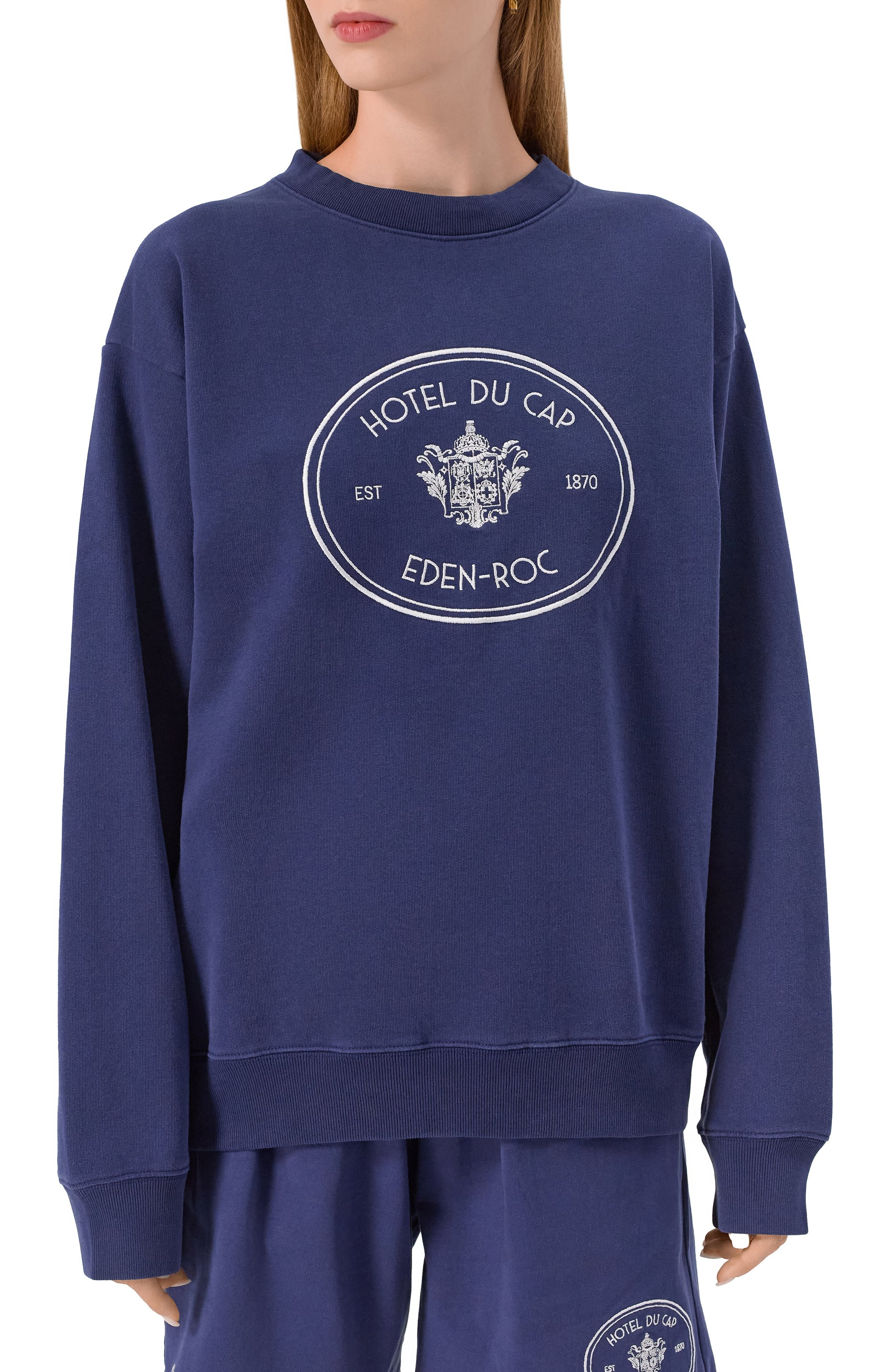 Хлопковый свитшот sporty & rich x hotel du cap-eden-roc SPORTY AND RICH, арт. ST07160621BL106, фото 3